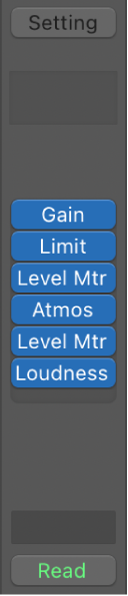 Figure. Modules de canal principal conseillés pour un mixage Dolby Atmos.