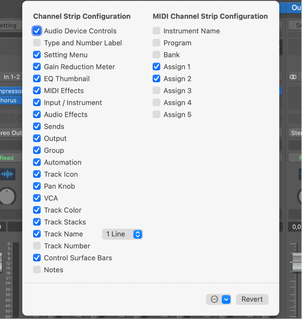 Figure. Menu local Composants de tranche de console.