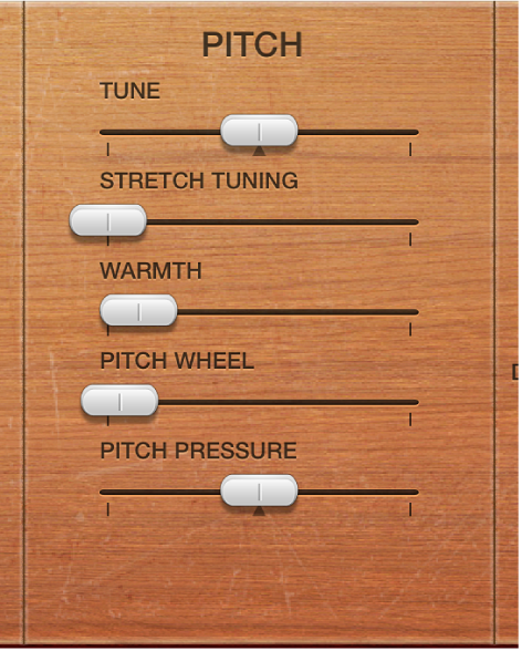 図。Vintage Clavの「Pitch」パラメータ。