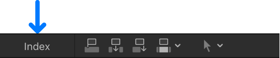 The Index button in the top-left corner of the timeline