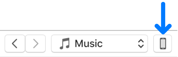 The Device button selected near the top of the iTunes window.