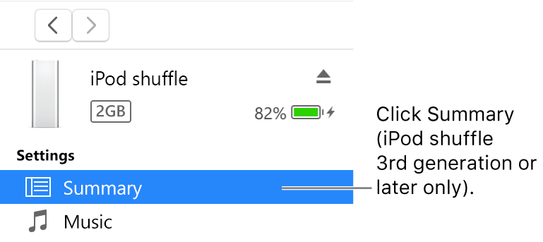 The Device window, with Summary selected in the sidebar on the left.