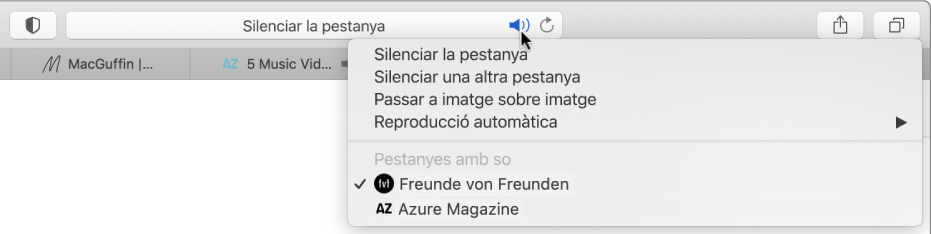 Una llista de llocs web que reprodueixen àudio.