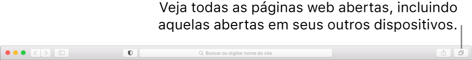 A barra de ferramentas mostrando o botão “Mostrar visão geral de abas”.