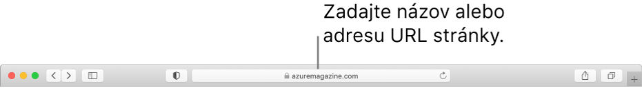 Pole dynamického vyhľadávania v Safari, do ktorého môžete zadať názov alebo URL adresu stránky.