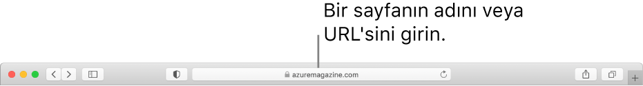 Sayfanın adını veya URL’sini girebileceğiniz Safari Akıllı Arama alanı.