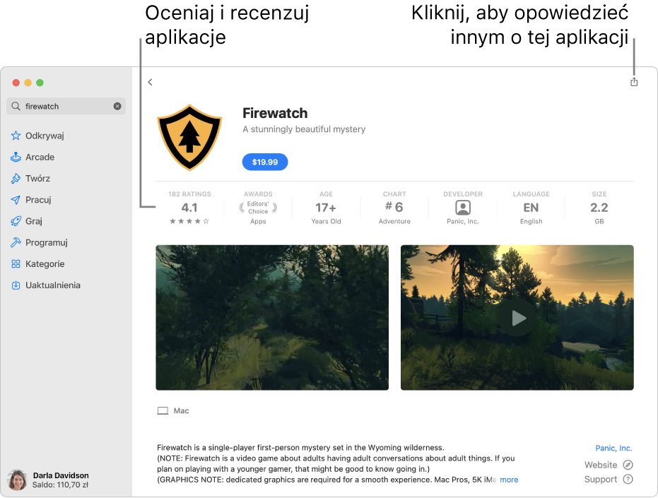 Recenzje aplikacji od klientów w App Store.