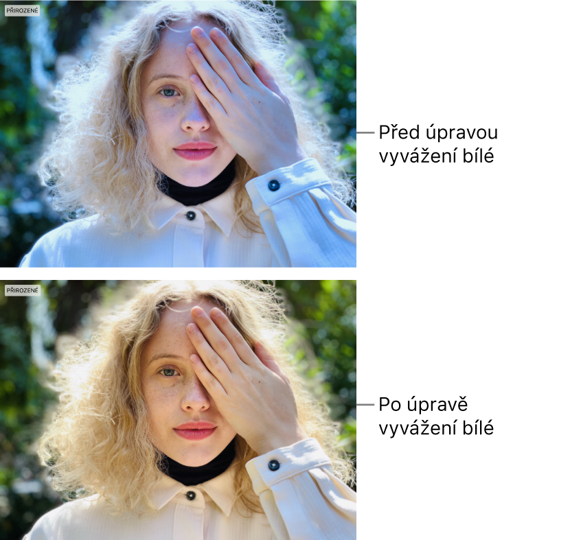 Fotografie před vyvážením bílé a po něm