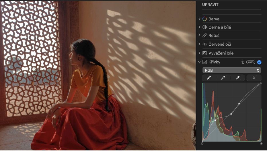 Fotografie po úpravě křivek