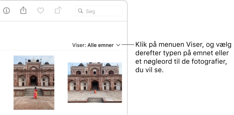 Lokalmenuen Viser er indstillet til at vise alle emner.