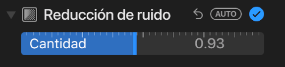 El regulador “Reducción de ruido” en el panel Ajustar.