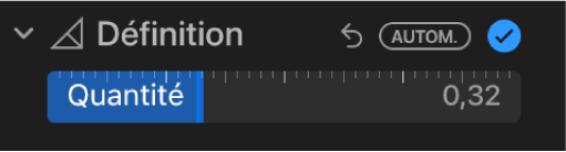 Le curseur Définition dans la sous-fenêtre Ajuster.
