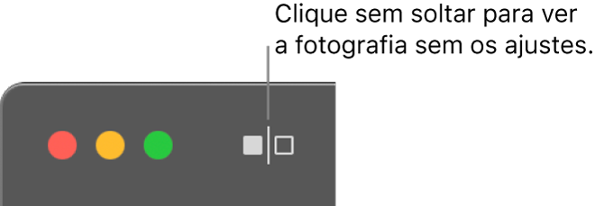 O botão “Sem ajustes” ao lado dos controlos da janela, no canto superior esquerdo da janela.