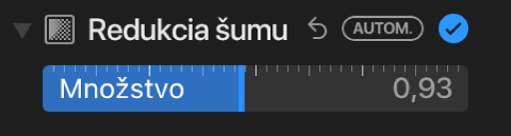 Posuvník Redukcia šumu v paneli Úpravy.
