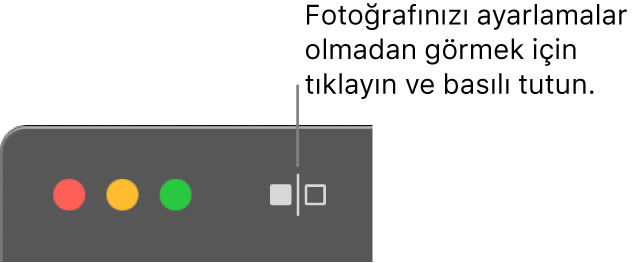 Pencerenin sol üst köşesindeki pencere denetimlerinin yanındaki Düzenlemeler Olmadan düğmesi.