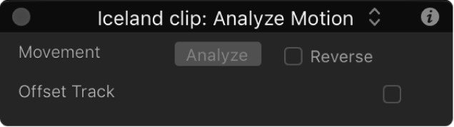 HUD showing Analyze Motion behavior parameters