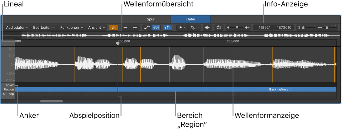 Abbildung. Audiodateieditor