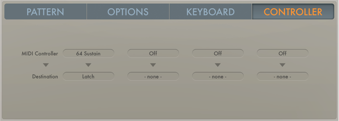 Abbildung. Controller-Parameter des Arpeggiators