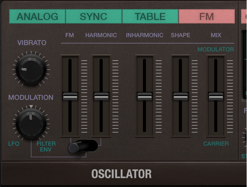 Abbildung. Parameter des Retro Synth FM-Oszillators