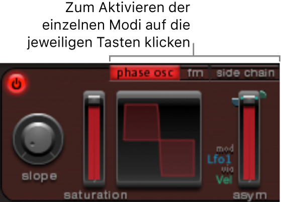 Abbildung. Modustasten für Oscillator 1