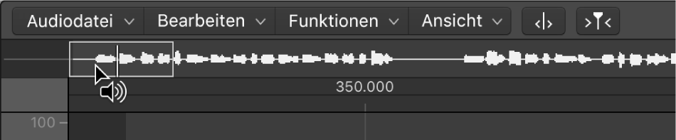 Abbildung. Sample-Editor mit Symbol „Hörprobe“ über der Wellenform-Übersicht