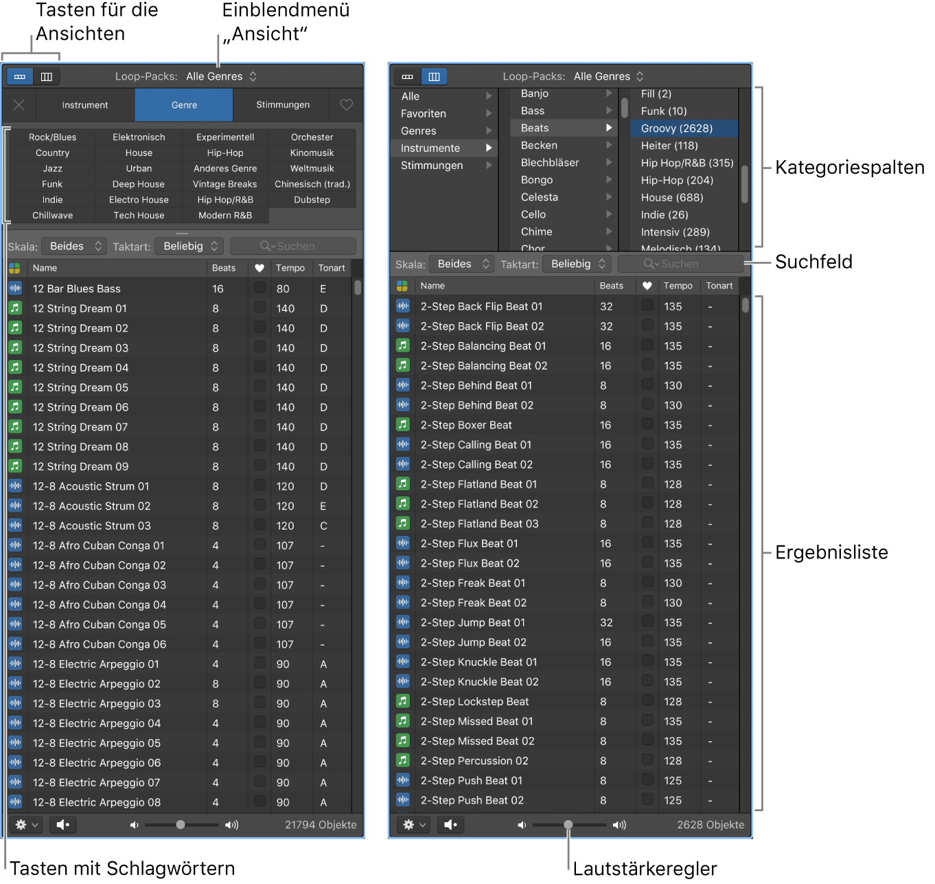 Abbildung. Der Loop-Browser