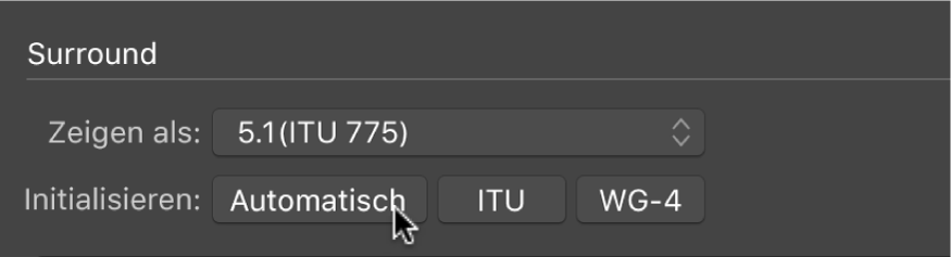 Abbildung. Initialisieren-Tasten in den Surround-Einstellungen