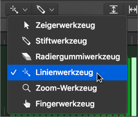 Abbildung. Linienwerkzeug im Werkzeugmenü