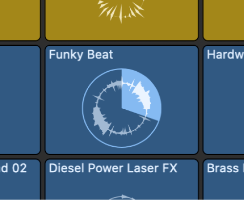 Figure. A circular indicator in the middle of the cell showing the current playback position.