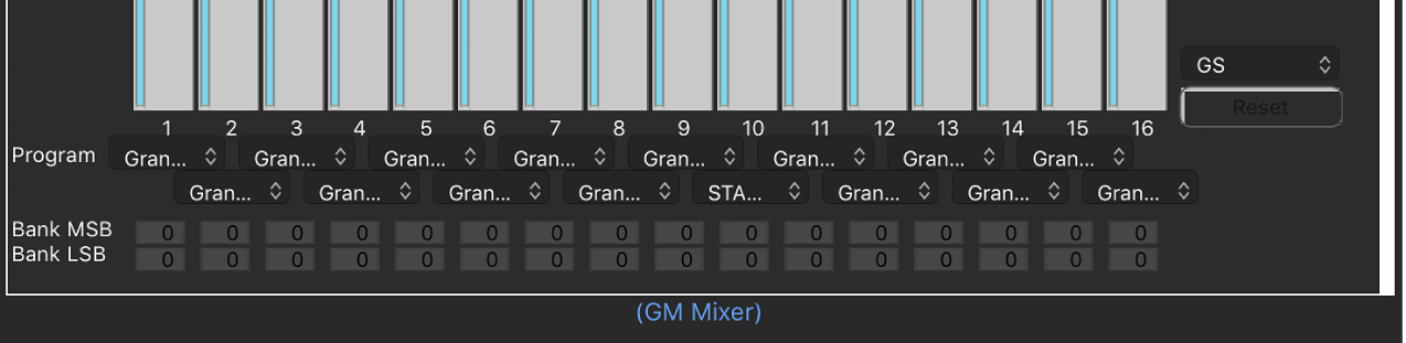 Figure. Showing the GM mixer MSB/LSB display.