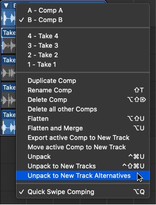 Figure. Unpack to New Track Alternatives.