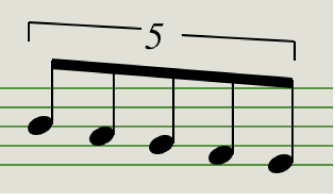 Figure. Example of a five tuplet.