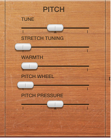 Figure. Vintage Clav Pitch parameters.