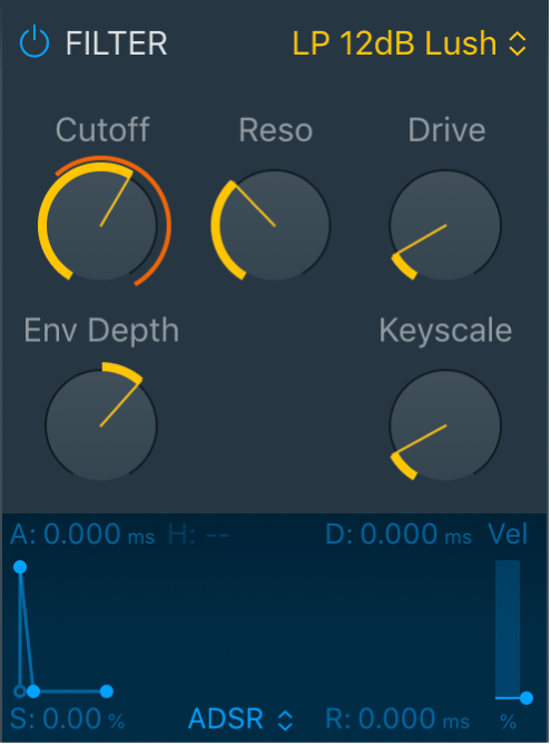 Figure. Quick Sampler filter parameters.