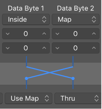 Figure. Pointing to the dots on lines between Selection Conditions and Operations areas.