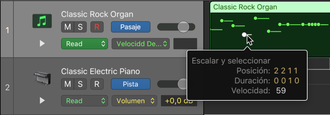 Ilustración. Ajuste de datos MIDI.