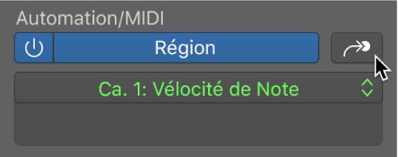 Figure. Bouton Passer dans Automation/MIDI.