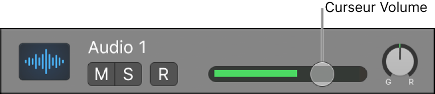 Figure. Curseur de volume d’une piste.