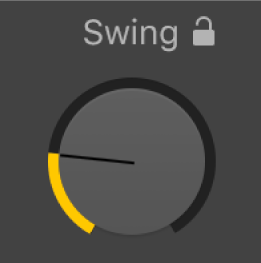 Figure. Potentiomètre Swing dans l’éditeur de drummer.