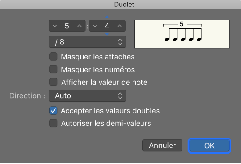 Figure. Zone de dialogue Triolet