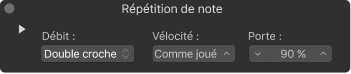 Figure. Zone de dialogue Répétition de note initiale.