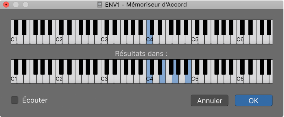 Figure. Fenêtre Mémoriseur d’accord.