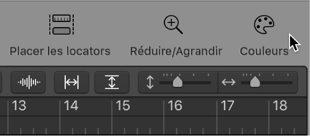 Figure. Bouton Couleurs dans la barre d’outils.