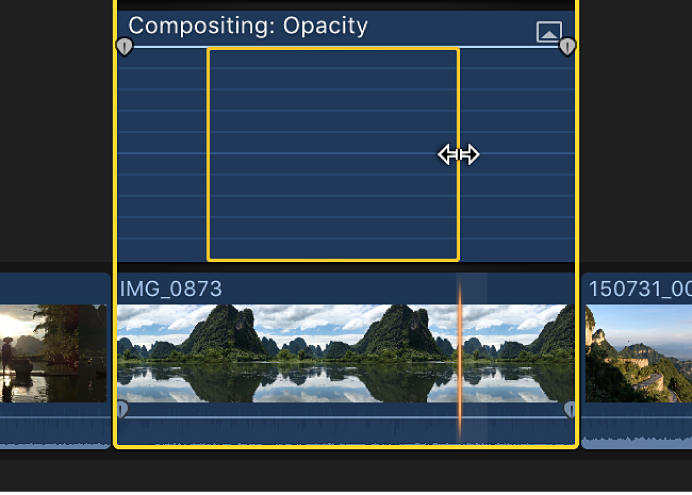 A range being selected in the Video Animation editor with the Range Selection tool