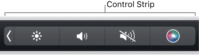 Control Strip i højre side af Touch Bar er skjult.