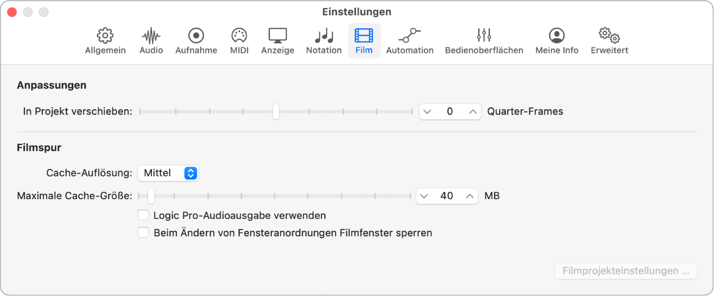 Abbildung. Bereich „Film“