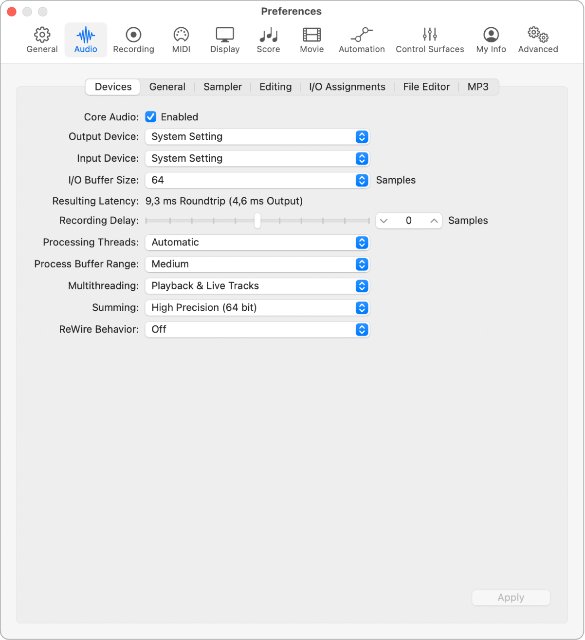 Figure. Devices preferences.