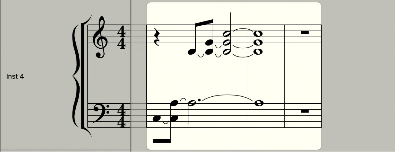 Figure. Result in Score Editor when No Overlap is activated.