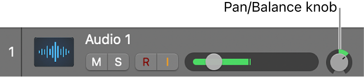 Figure. Track Pan/Balance knob.
