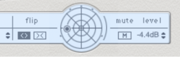 Figure. Tap parameter bar, showing the surround panner.